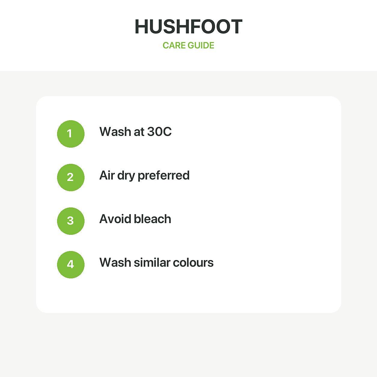 HUSHFOOT sports socks care guide