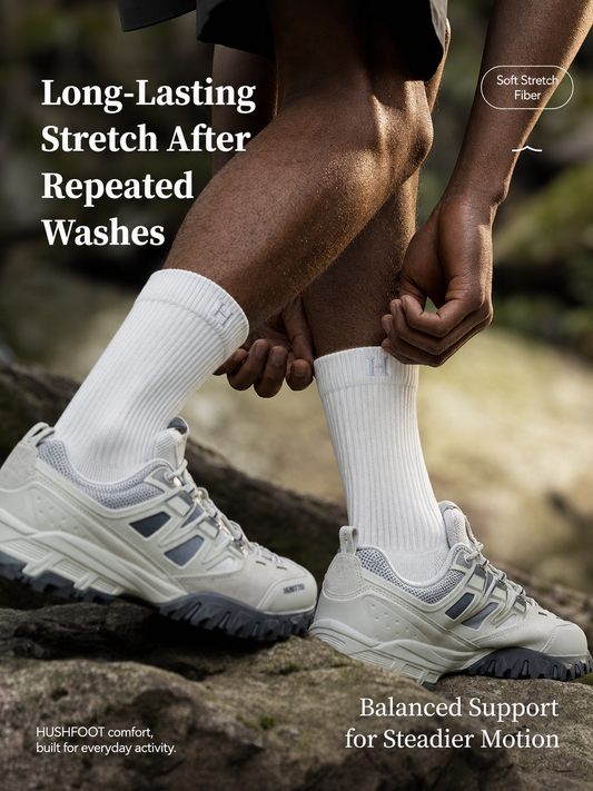 HUSHFOOT Cushioned Cotton Hiking Socks for Walking and Light Sport — English product image 2 (SKU 3084)