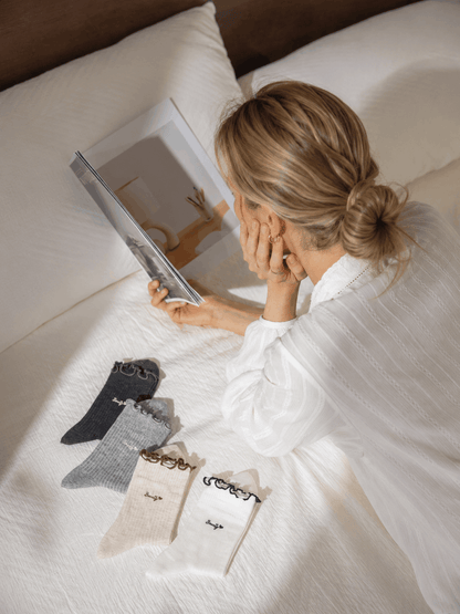 HUSHFOOT Girls Fine Rib Cotton Socks in Combed Long-Staple Cotton — English product image 1 (SKU 4282)