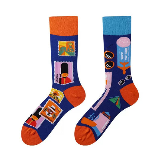 HUSHFOOT Stamp Duke AB cotton crew socks, stamp and duke motif