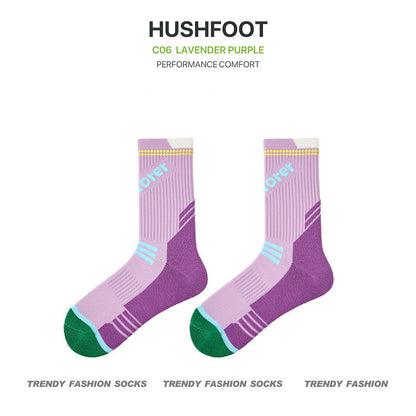 HUSHFOOT cushioned grip badminton sports socks in Lavender Purple