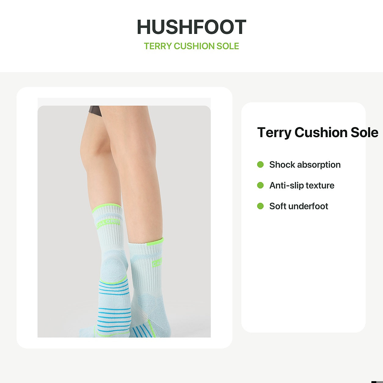 HUSHFOOT terry cushion sole sock detail