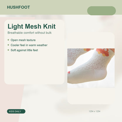 HUSHFOOT kids cotton mesh car socks - Light Mesh Knit
