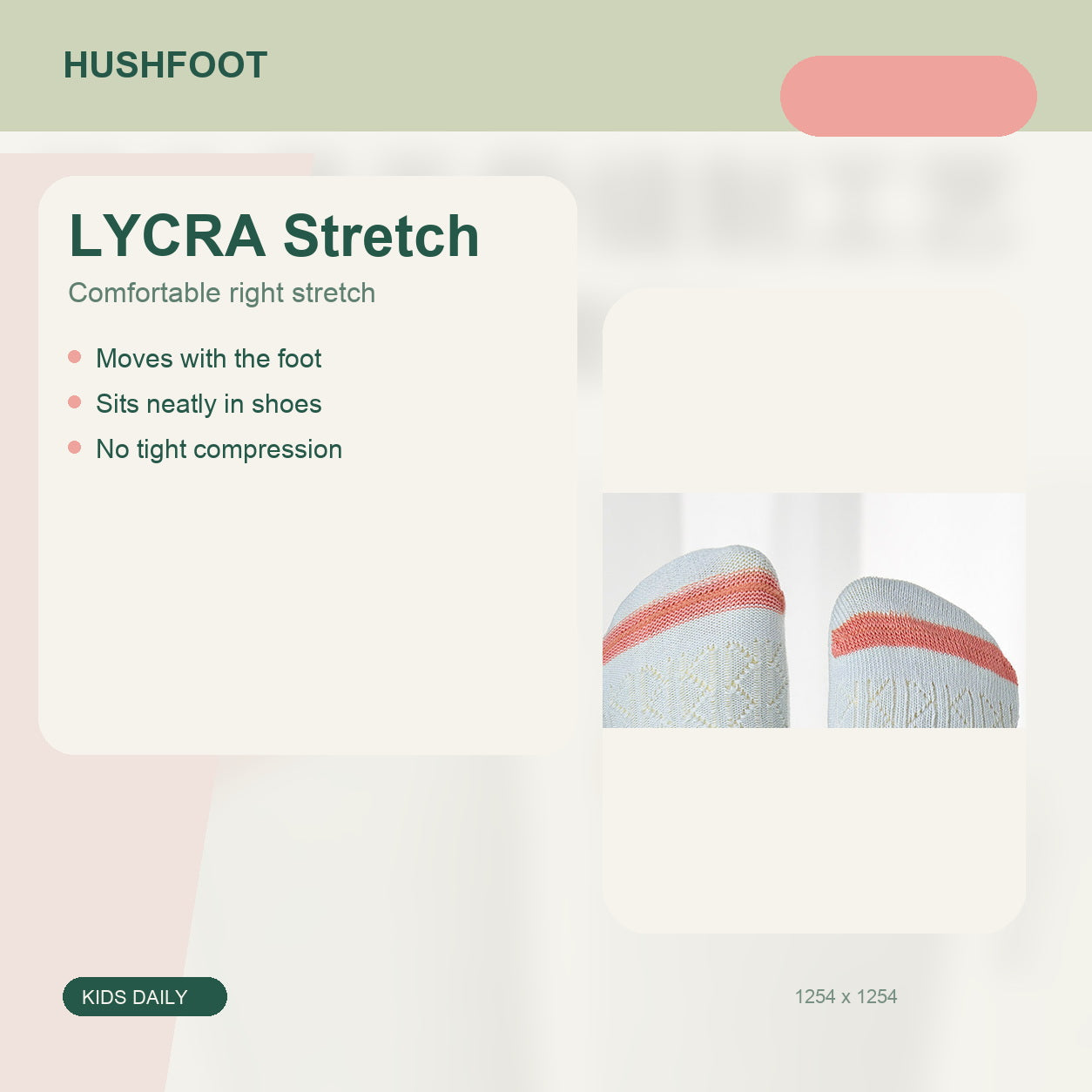 HUSHFOOT kids cotton mesh car socks - LYCRA Stretch