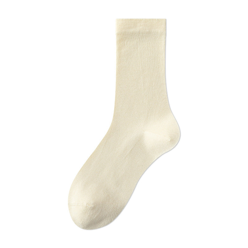 HUSHFOOT mulberry silk blend seamless crew socks in Yellow