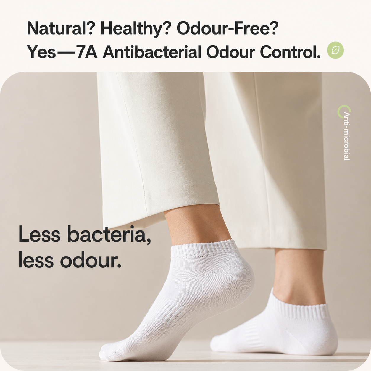 HUSHFOOT cotton crew ankle socks 3 pair pack in white - product image 3